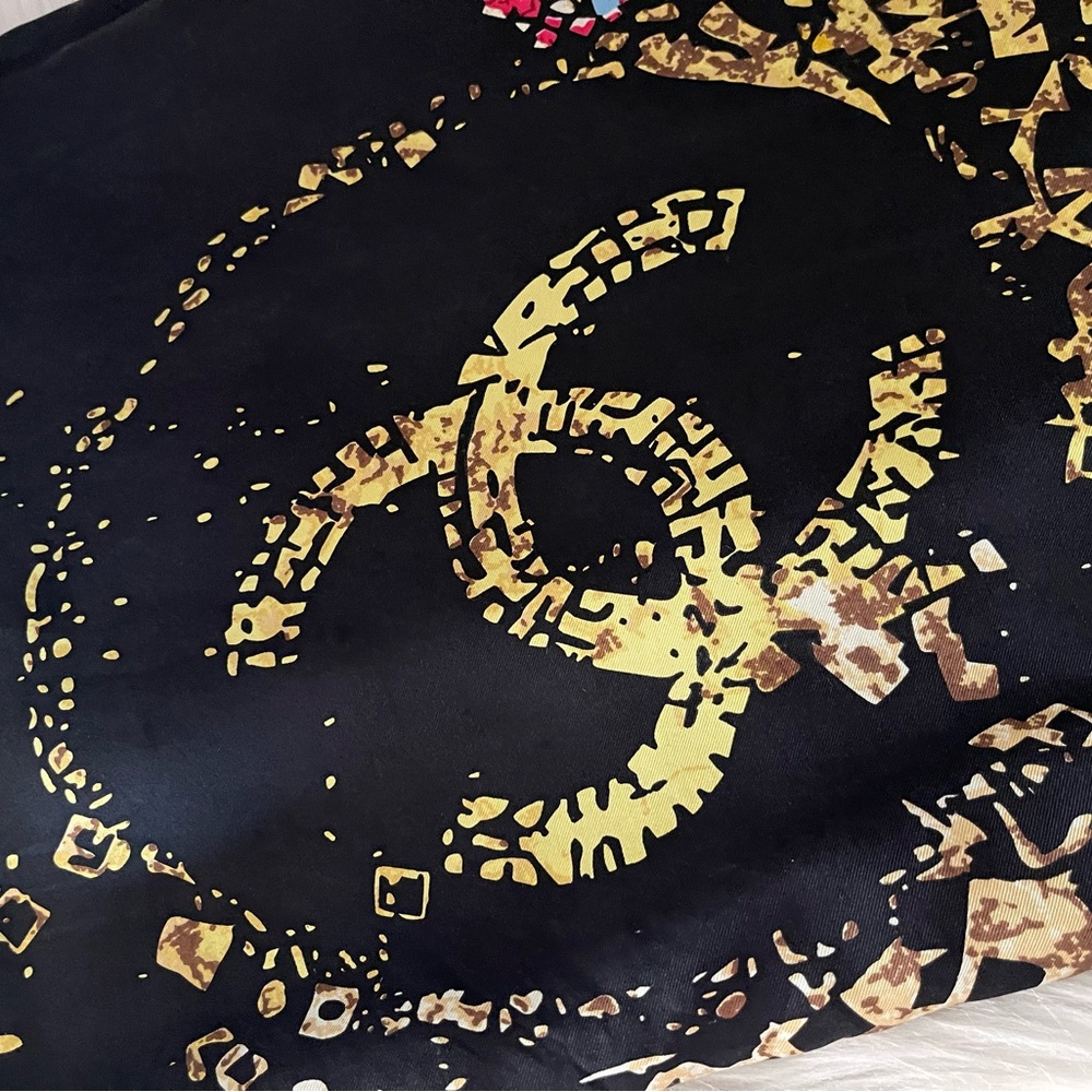 Chanel Silk Oversized Mosaic Design Scarf.
